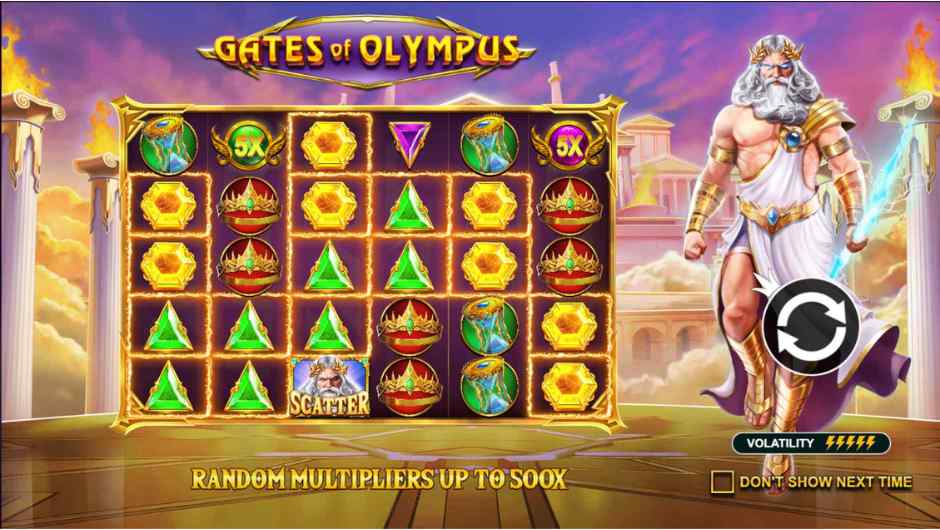 Gates of Olympus slot, random multipliers up to 500x