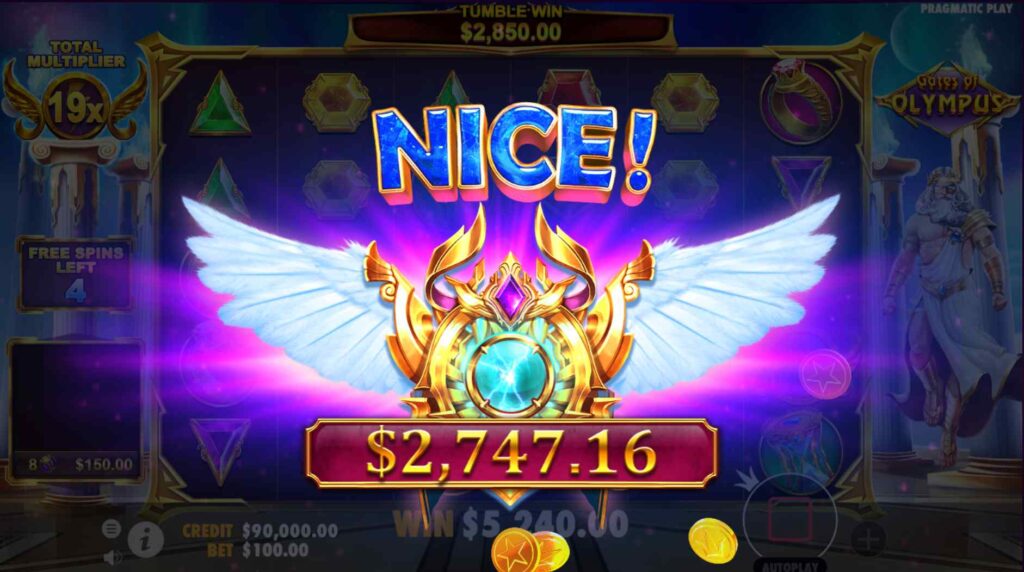 nice win in gates of olympus slot small bet